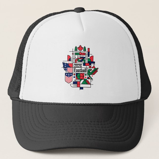 Casquette Football 2026 USA, Canada, Mexique Football Art (Devant)