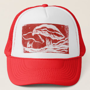 Casquette Forest mushroom, toadstool, fungi red and white