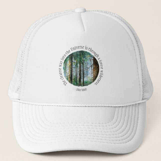 Casquette Forêt d'aquarelle Muir Quote (Devant)