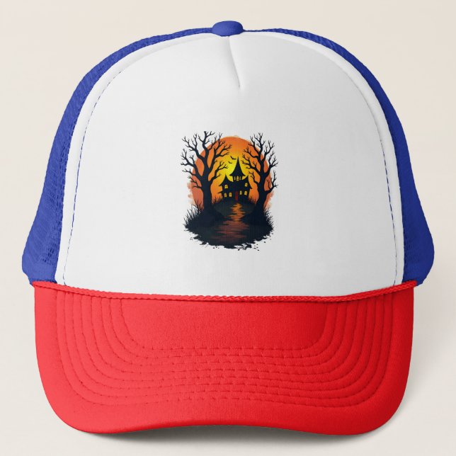 Casquette Forêt hantée - Éffrayante Halloween Nature Tee (Devant)