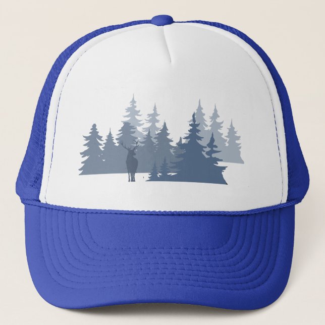 Casquette Forêt Nature Faune Cerf Bleu (Devant)