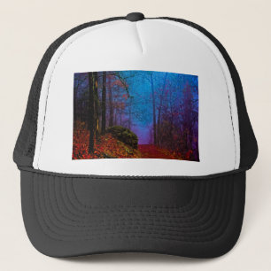 Casquette Forêt peinte automne pourpre brouillard