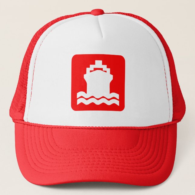 Casquette Forme de navire - Rouge (Devant)