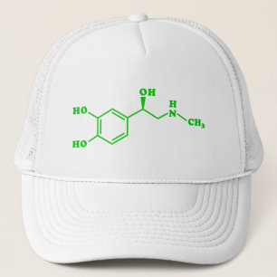 Casquette Formule chimique moléculaire d'adrénaline