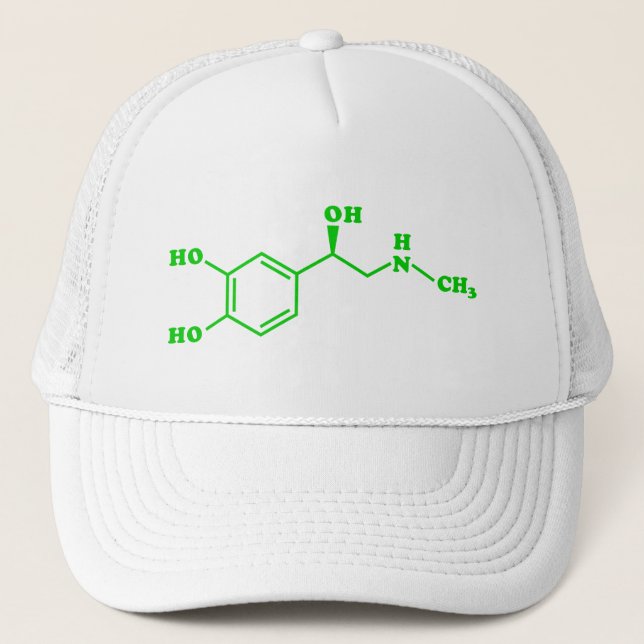 Casquette Formule chimique moléculaire d'adrénaline (Devant)