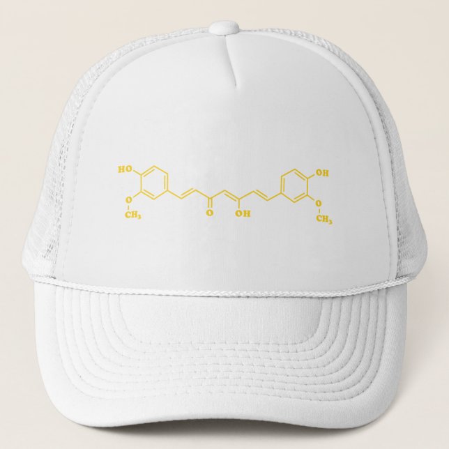 Casquette Formule chimique moléculaire de curcumin curcumin  (Devant)