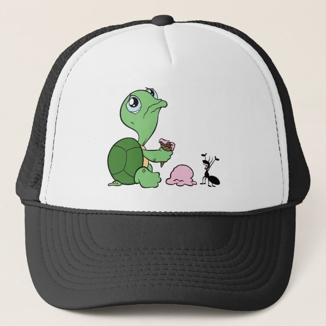 Casquette Fourmi heureuse de tortue triste (Devant)