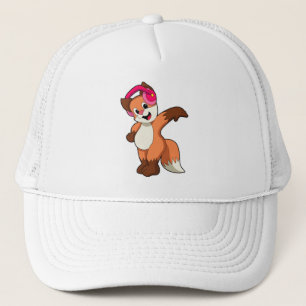 Casquette Fox à la musique avec casque