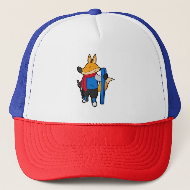 Casquette Fox en ski avec ski (Devant)