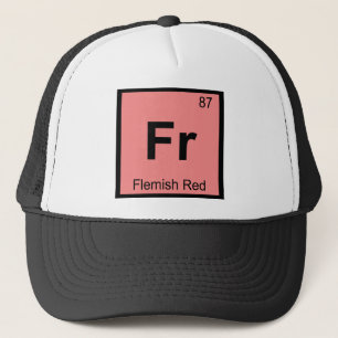 Casquette Fr - Chimie Rouge Flamand Symbole du tableau pério