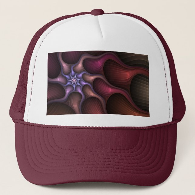 Casquette Fractale coloré abstrait rayé brillant magique (Devant)