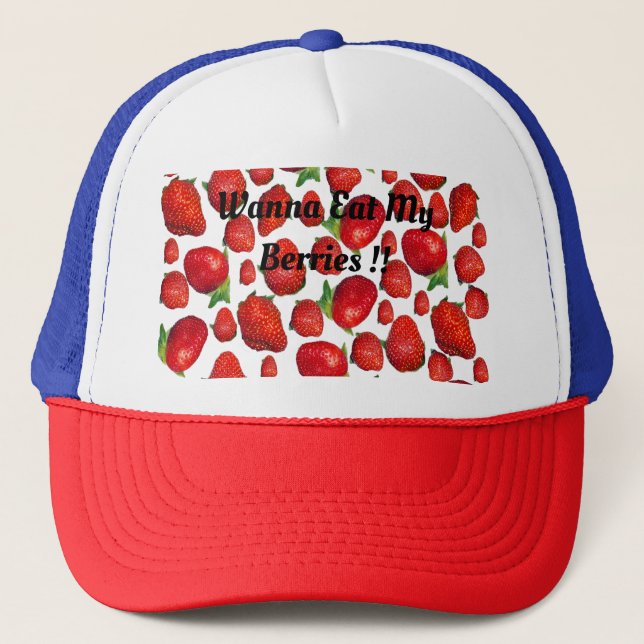 Casquette Fraises rouges délicieuses, (Devant)