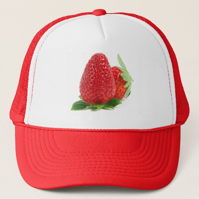 Casquette Fraises sur blanc (Devant)