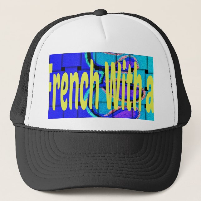 Casquette Français Bleu Africain Tissé Abstrait violet forme (Devant)