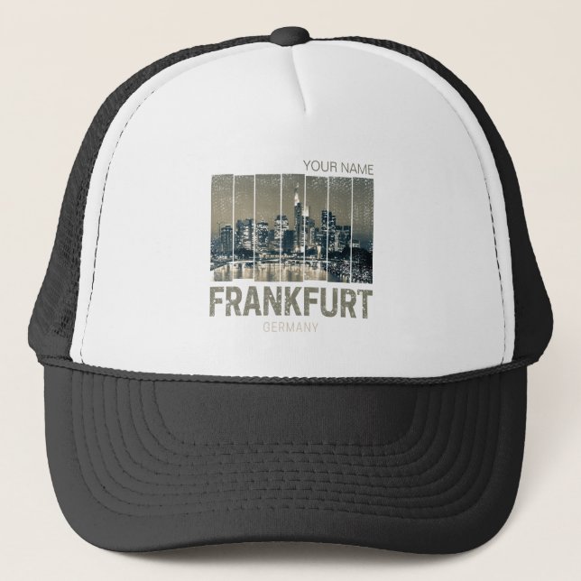 Casquette Francfort Allemagne Skyline Retro Souvenir Vintage (Devant)