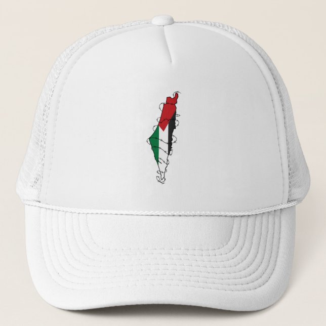 Casquette Free Palestine Barbared Wire Map Liberté palestini (Devant)