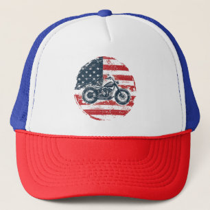 Casquette Freedom Ride : Moto rétro et drapeau américain