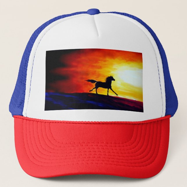 Casquette Freedom Runse Horse Modèle Blanc Rouge Bleu (Devant)
