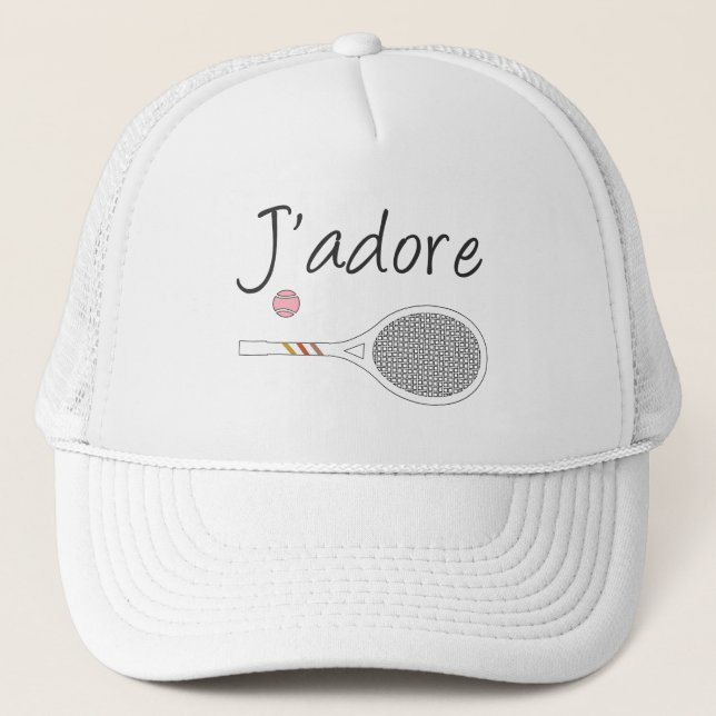 Casquette French Chic J'adore Tennis Player Design (Devant)