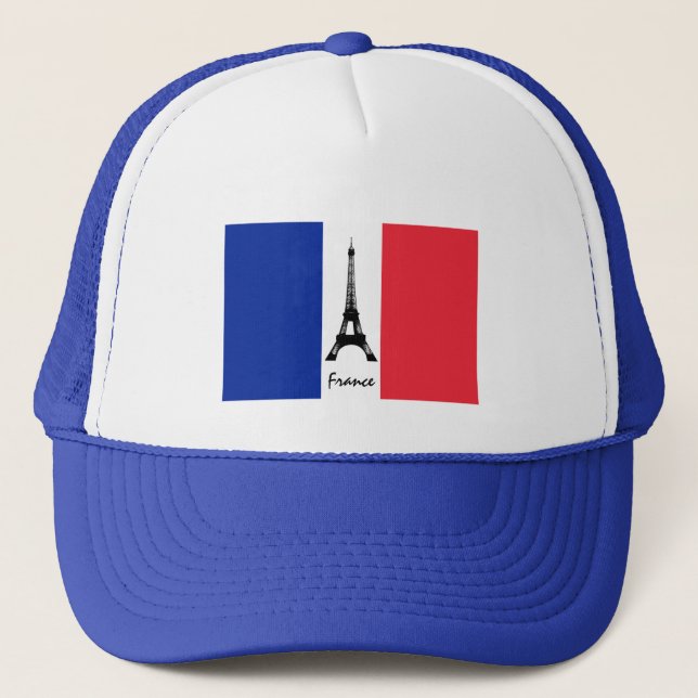 Casquette French flag & Eiffel Tower - France /sports fans (Devant)