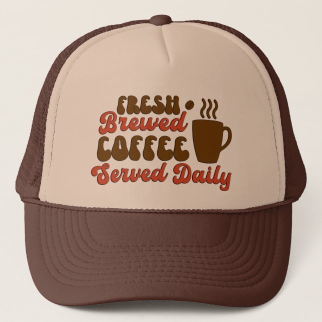 Casquette Fresh brewed coffee word art (Devant)