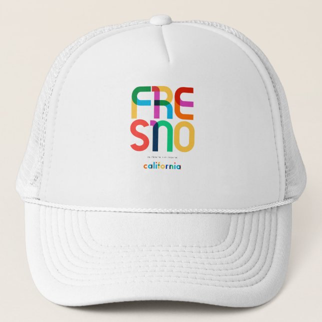 Casquette Fresno California Mid Century, Pop Art, (Devant)