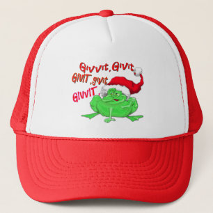 Casquette Frog cartoon with frog santa hat givit givit givit