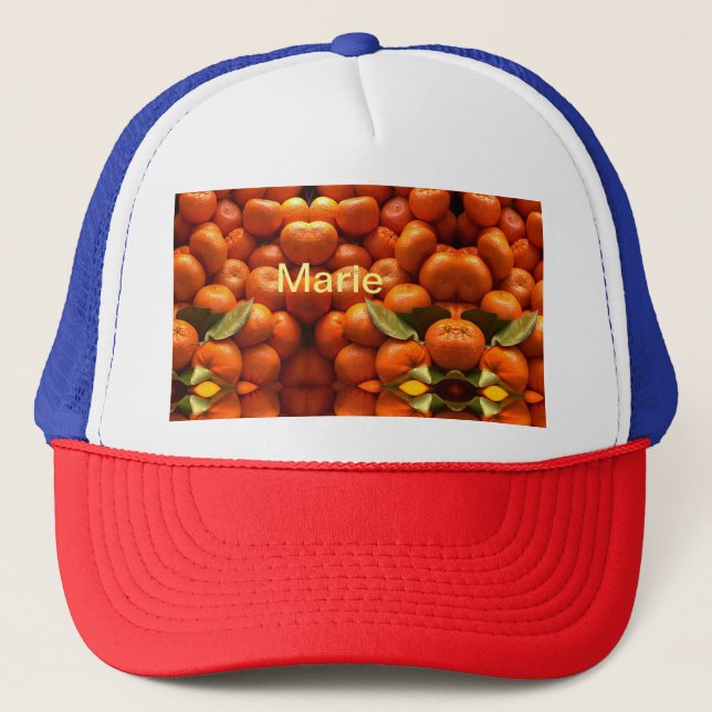 Casquette Fruit simple orange ajouter nom minimum personnali (Devant)