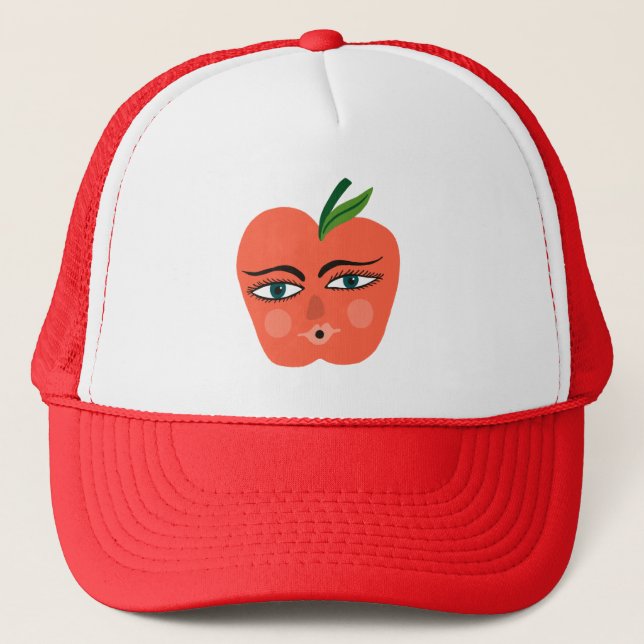 Casquette Fruits amusants Pomme rouge (Devant)