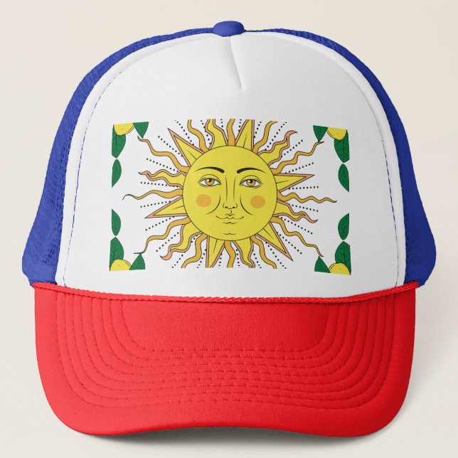 Casquette Fruits de citron tropicaux, Face Soleil. (Devant)