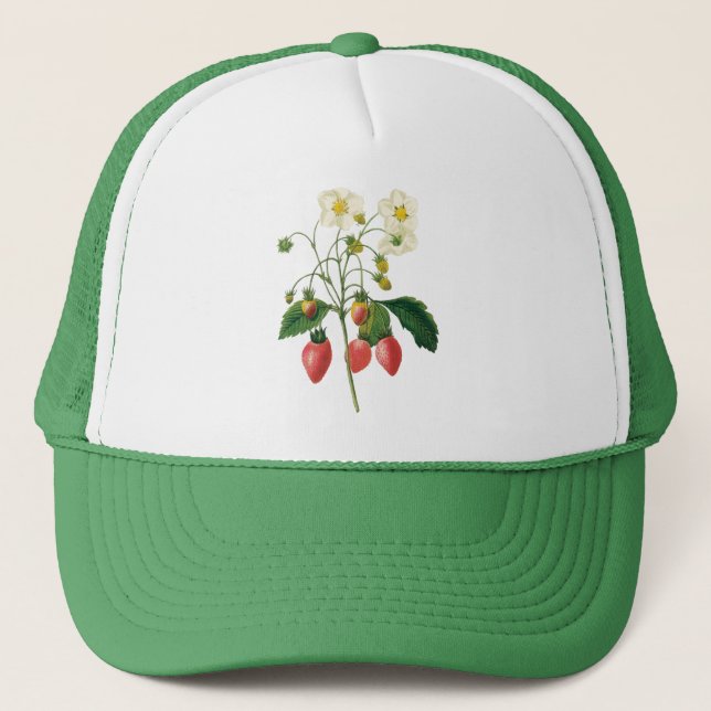 Casquette Fruits vintages Fraises de fraises alimentaires pa (Devant)