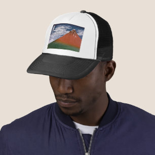 Casquette Fuji rouge, volcan Aka Fujiyama Katsushika Hokusai