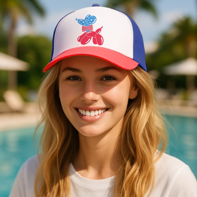 Casquette Fun Cute Balloon Dog 4th of July (Créateur téléchargé)