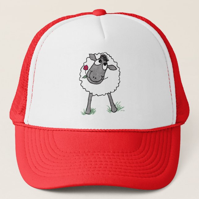 Casquette Fun Silencieux mouton avec Fleur, Chapeau de Truck (Devant)