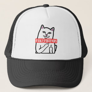 Casquette Funky Chat Moyen Doigt Fake Friends
