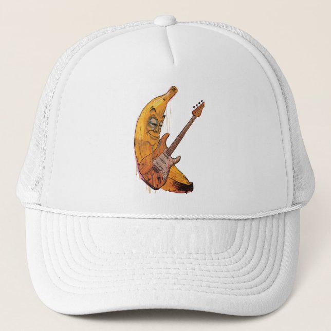 Casquette Funny Banana Guitar Cap | Cartoon Music Hat (Devant)