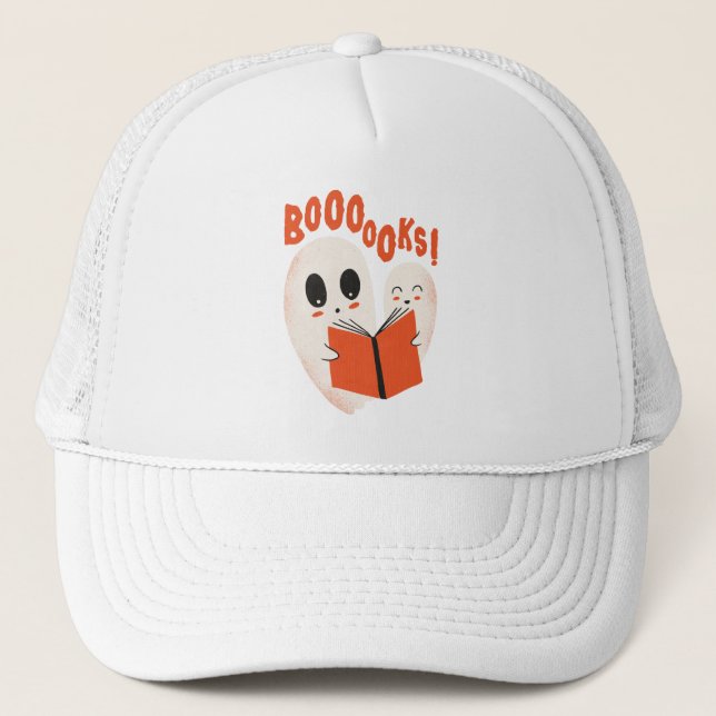Casquette Funny Bookworm Ghost Halloween Costume Booooks (Devant)