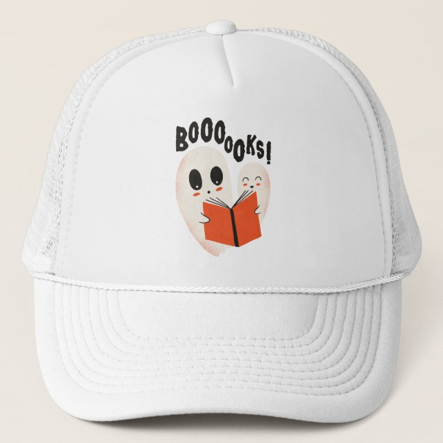 Casquette Funny Bookworm Ghost Halloween Costume Booooks (Devant)