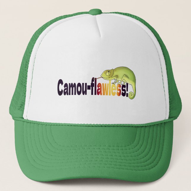 Casquette Funny Camou-flawless Chameleon Pun (Devant)