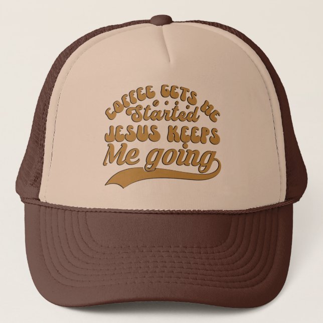 Casquette Funny coffee Jesus word art (Devant)