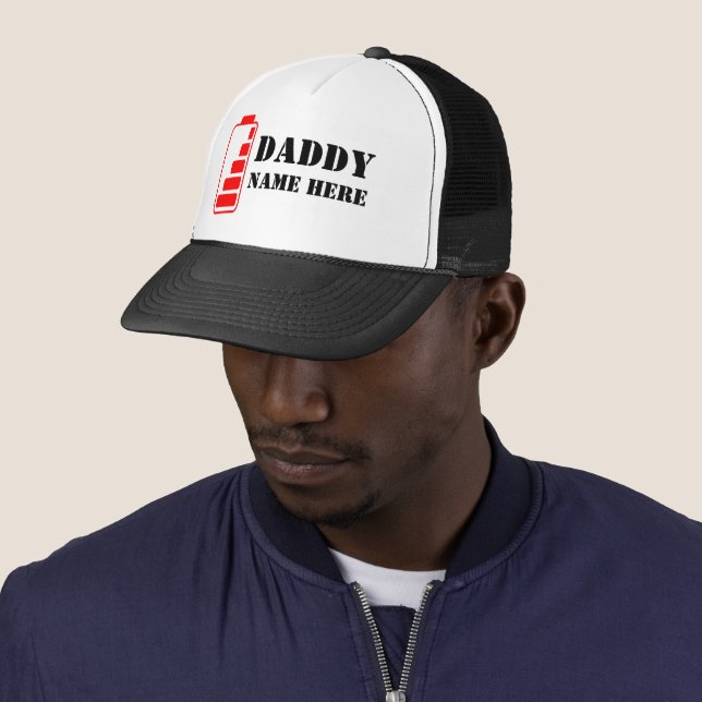 CASQUETTE FUNNY DADDY RED BATTERY DAD CADEAU (En situation)