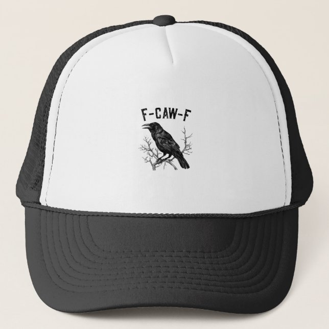 Casquette Funny F-Caw-F Crow Bird Raven Men Women (Devant)