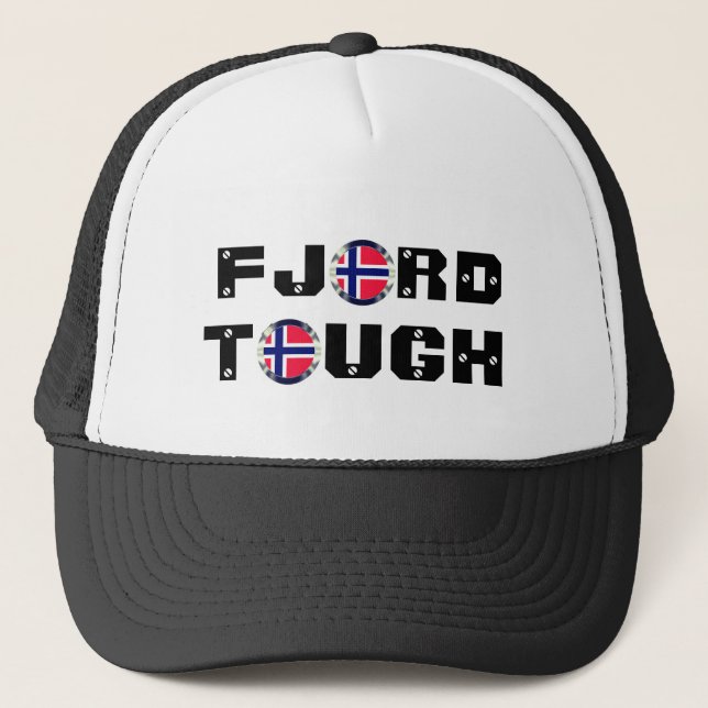 Casquette Funny "Fjord Tough" & Norway Flag  (Devant)