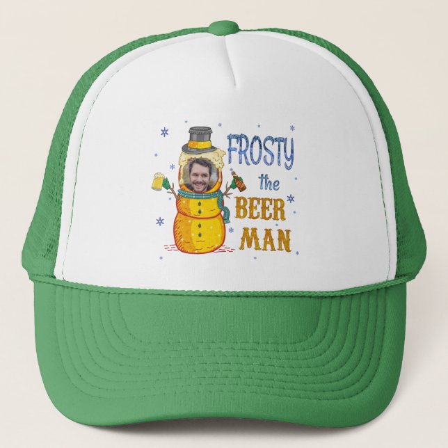 Casquette Funny Frosty Beer Man Humour Photo personnalisée N (Devant)
