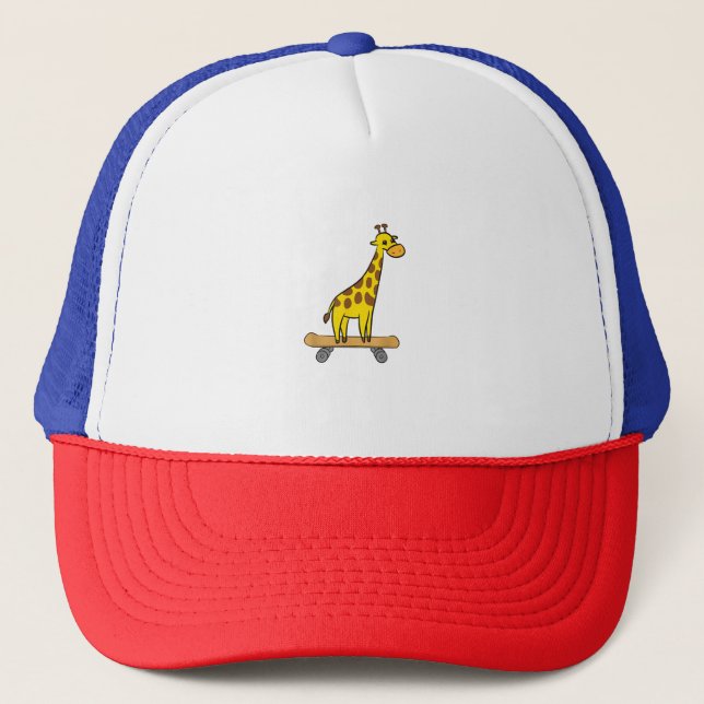 Casquette Funny Giraffe Lover Giraffe Skateboard (Devant)