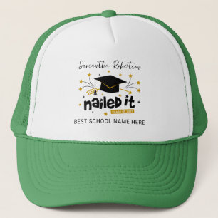 Casquette Funny Grad 2023 L'a cloué Graduation Personnalisée
