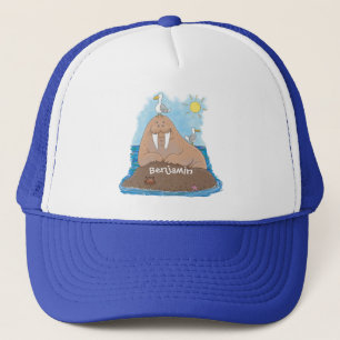 Casquette Funny happy walrus cartoon illustration