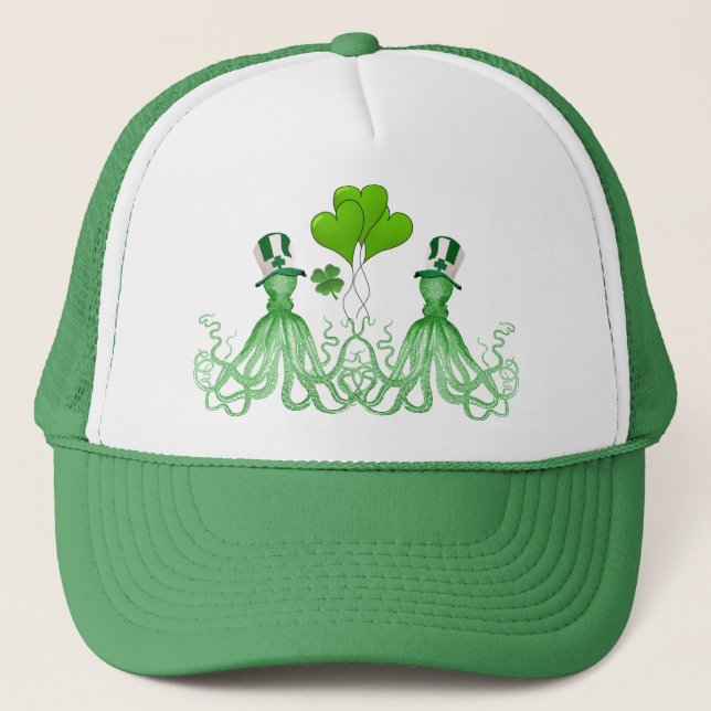 Casquette Funny Irish octopi St Patrick's day (Devant)
