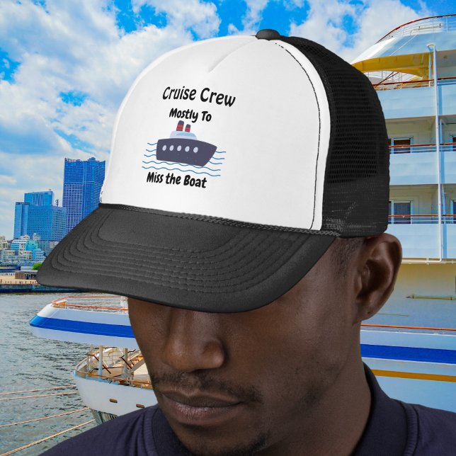 Casquette Funny Miss the Boat Black Personalize (personalize with your own words)