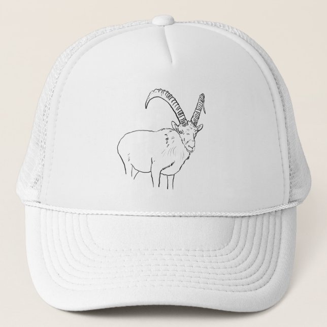 Casquette Funny Mountain Chèvre Line Dessin Art animal Desig (Devant)